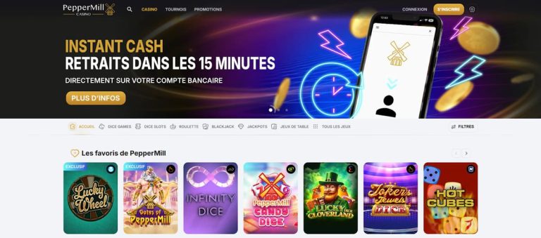 PepperMill Casino page accueil