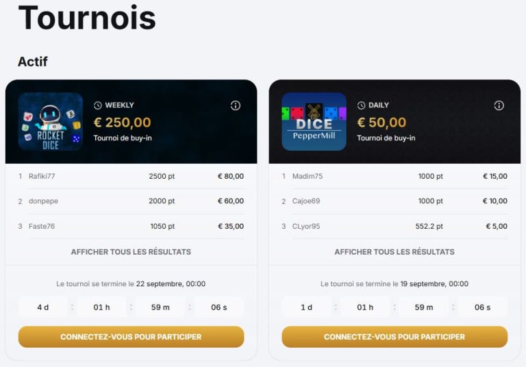 PepperMill Casino tournois