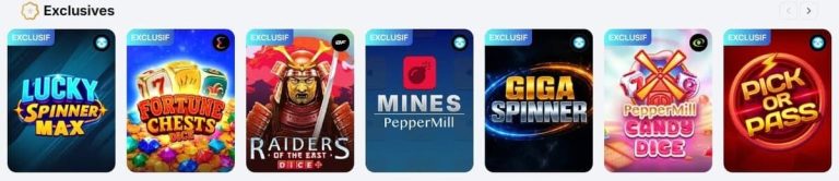 PepperMill Casino jeux exclusifs